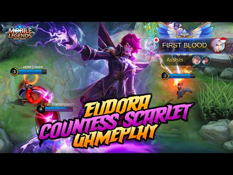 Eudora Countess Scarlet aggressively dominate the battlefield | Season 16 Skin Gameplay