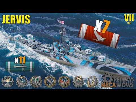 Destroyer Jervis 7 Kills & 142k Damage | World of Warships Gameplay
