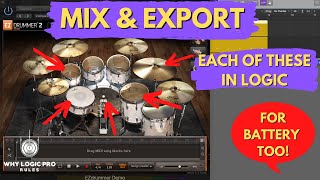 How to Mix/Export Each Drum From EZDrummer & Battery