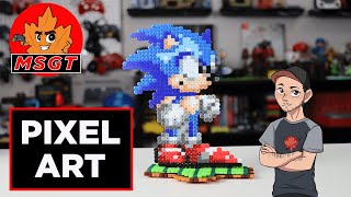 Making Your Own SONIC THE HEDGEHOG Game Room Display Piece | Perler Bead PIXEL ART