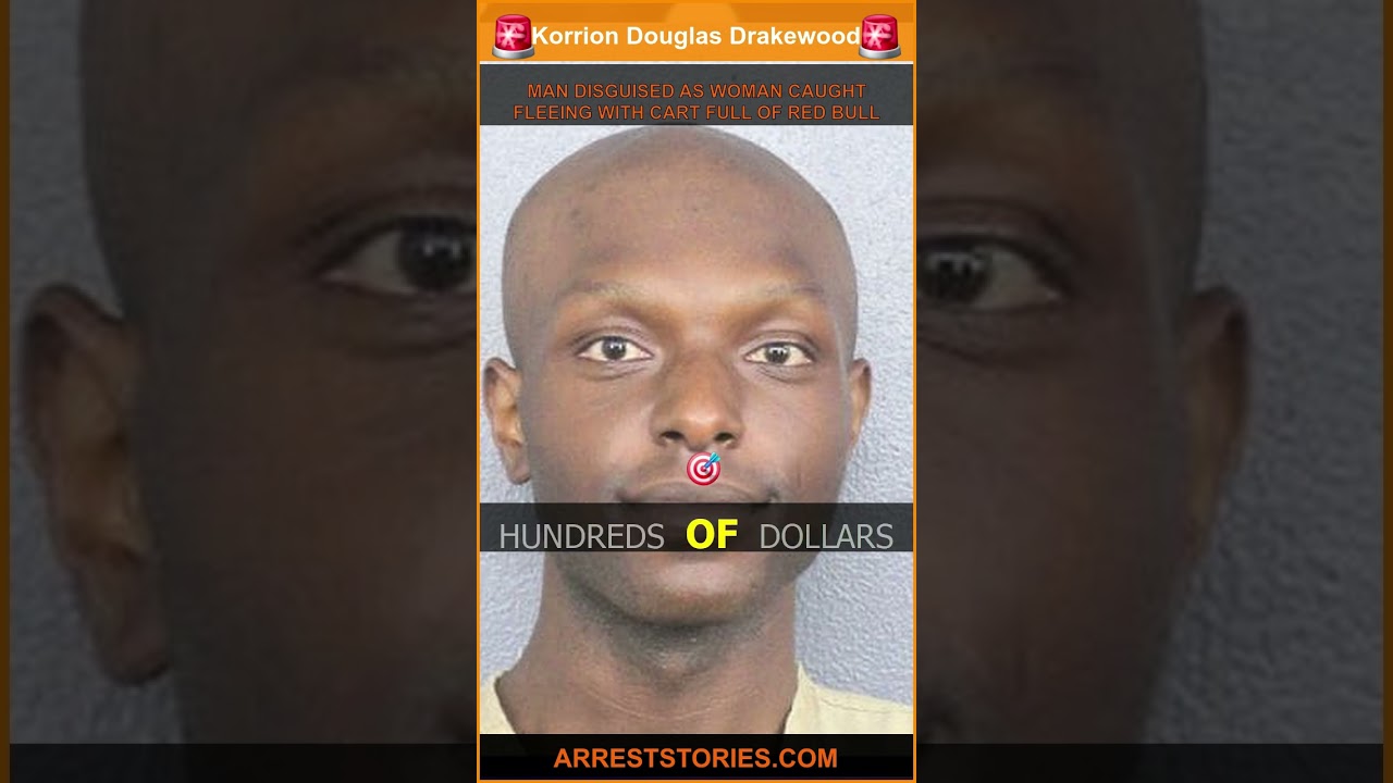 MAN DISGUISED AS WOMAN CAUGHT FLEEING WITH CART FULL OF RED BULL