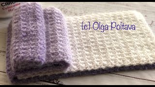 Looks like angora crochet scarf, but it's actually acrylic! Caron Colorama Halo scarf tutorial