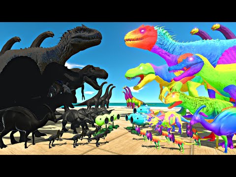 Dinosaurs Fights in Plants Arena | Shadow Itself vs Rainbow Itself - Animal Revolt Battle Simulator