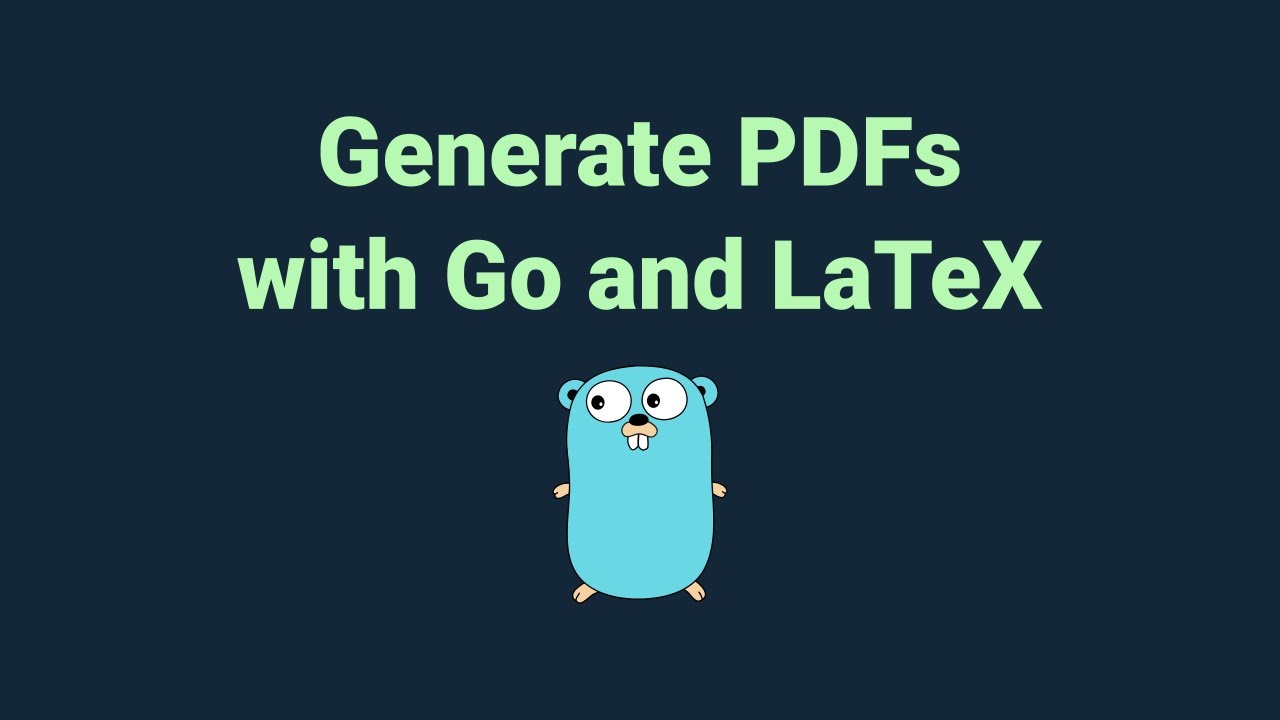 Generate PDFs Using Go and LaTeX in 6 mins (Ancient Technology Series)