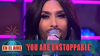 Conchita Wurst canta en directo &#39;You are unstoppable&#39; en En el aire