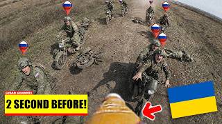 Russian Soldiers on Motorcycles Come Under Attack from Ukrainian FPV Drones!