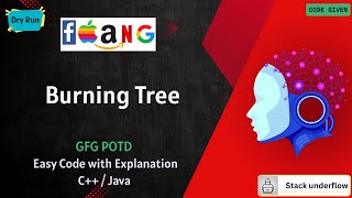 Burning Tree | gfg potd | 20 May 25 | BFS + HashMap |  Very Efficient Approach | C++ | Java