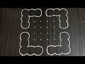 Simple dots rangoli design with 8x8 dots | easy rangoli design for beginners | rangoli designs