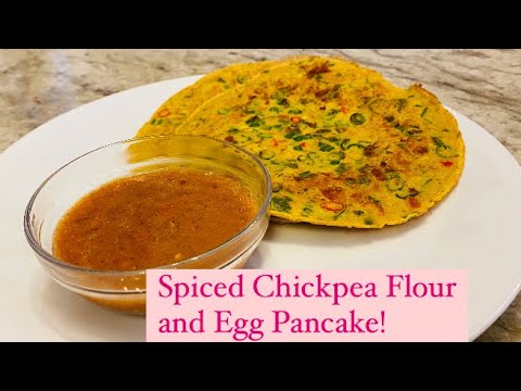 Quick and Easy! Spiced Chickpea & Egg Pancake
