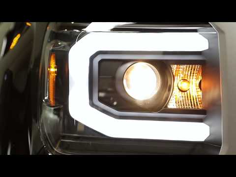 AnzoUSA 2014-2015 GMC Sierra 1500/ 2015-2019 GMC Sierra 2500HD/3500HD Projector Headlights