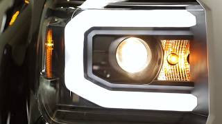 AnzoUSA 2014-2015 GMC Sierra 1500/ 2015-2019 GMC Sierra 2500HD/3500HD Projector Headlights