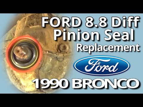 FORD 8.8 Rear Pinion Seal Replace | 1990 FORD Bronco 4x4 Project! Differential Flange | OBS Build!