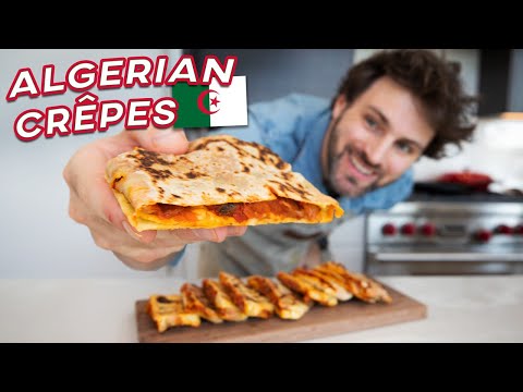 COOKING ALGERIA: Mahjouba (Algerian Crêpes) 🇩🇿