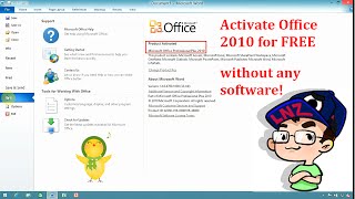 Activate Microsoft Office 2010 for FREE without any software ✔