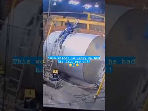 Fall pro saves this worker during a welding job #jjsafetyllc #safetyfirst #safetyfails