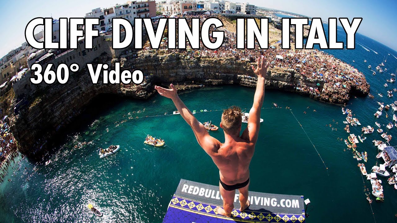 Cliff Diving From a Rocky Ledge in Italy | 360Â° Video (4K) - YouTube