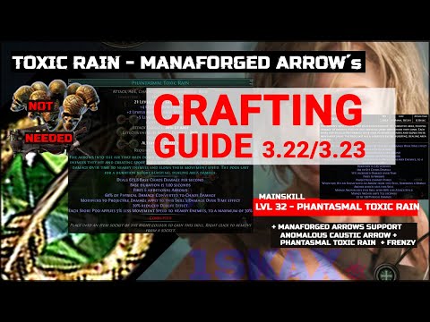 1skax CRAFTING GUIDE PoE - Toxic Rain Manaforged Path of Exile 3.23 3.24 3.25 quiver bow amulet Ring