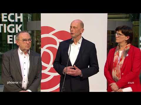 Saksia Esken und Wolfgang Tiefensee vor Klausurbeginn zu Thüringen am 09.02.20