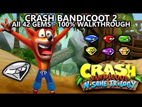 Crash Bandicoot 2 (N.Sane Trilogy) - 100% Full Game Walkthrough - All 42 Gems (Colored & Clear Gems)