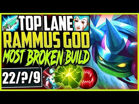 TOP LANE RAMMUS GOD | MOST BROKEN SEASON 9 IMMORTAL RAMMUS BUILD | LoL TOP Rammus Season 9 Gameplay