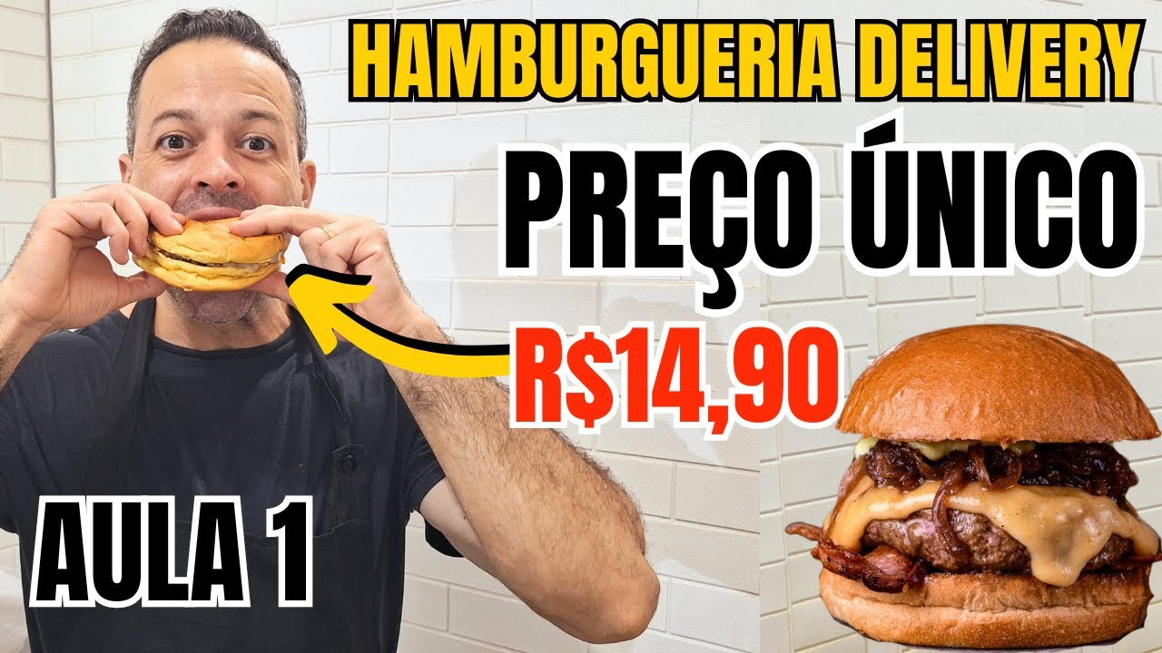 HAMBURGUERIA DELIVERY EM CASA COM PREÇO ÚNICO I CARDÁPIO COMPLETO I MONTAGEM E FOTOS I AULA 1