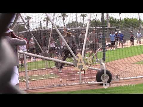 Robert Puason Batting Practice - SS, Athletics (2019 Instructs)