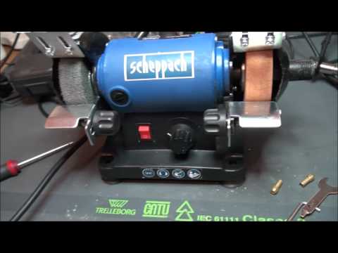 Bench grinder polisher with flex shaft Scheppach