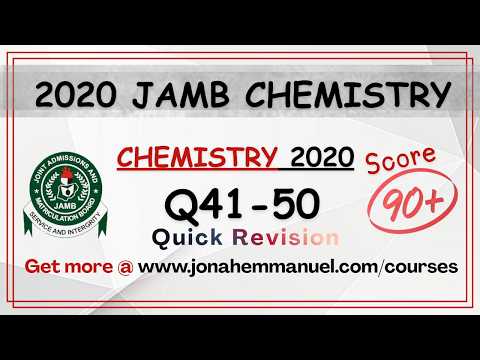 Part 5 JAMB 2020 Chemistry Past Questions and Answers: JAMB Chemistry Tutorial #excellenceacademy
