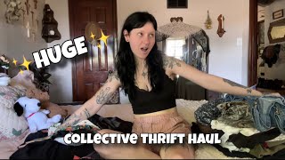 HUGE collective thrift haul (clothes, shoes & home decor)