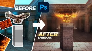 How to create a phoenix firebird Photo Manipulation Speed Art | Photoshop Tutorial