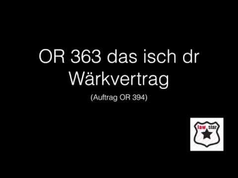 Abgrenzung Arbeit, Werkvertrag Auftrag OR 319, 363 und 394