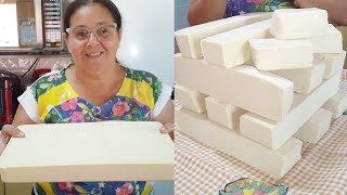 Sabão caseiro de pinho sol com 5 litros de óleo usado_  fica duro em menos de 24 horas