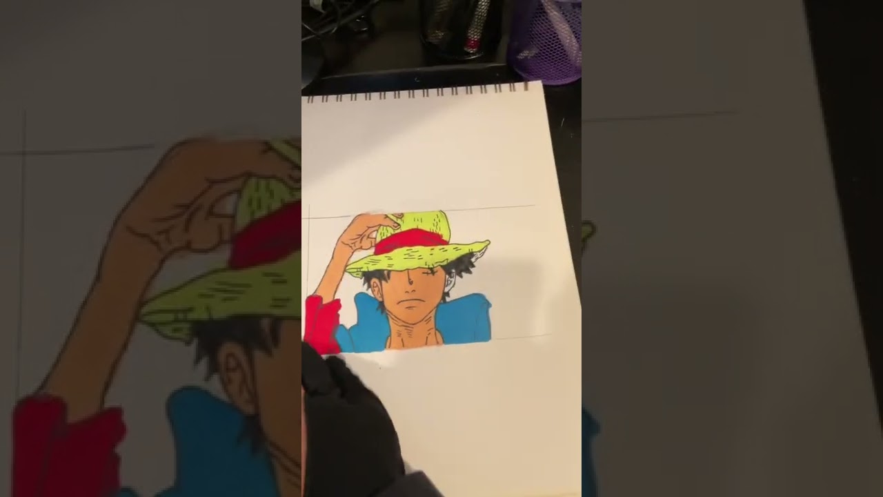 Color drawing of Luffy from One Piece