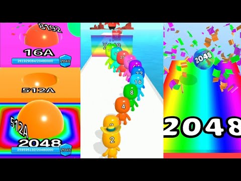 2048 | Man Runner 3D Satisfying Games vs Ball Run 2048 Merge Number vs Ball Merge 2048 #cutiepie22yt