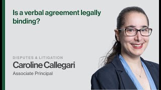 Is a verbal agreement legally binding?