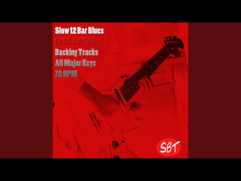 Slow 12 Bar Blues Bass Guitar Backing Track in Bb Major 72 BPM