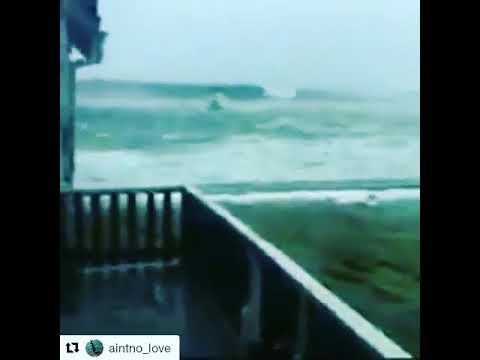 Unbelievable !!! Hurricane Irma Surfing Man