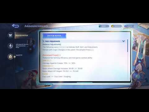 Freya Nerf, Alice Adjustment, Roam Boots Buff & Item Revert - Patch Notes 2.1.18 Advance Server MLBB