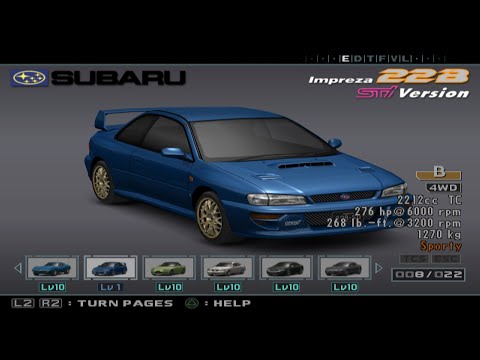 Enthusia Power Upgrade Comparison- Subaru Impreza 22B-STi Version