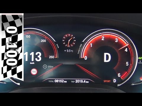 BMW 530d 265 PS (2018) Beschleunigung 0-100 km/h, Tachovideo