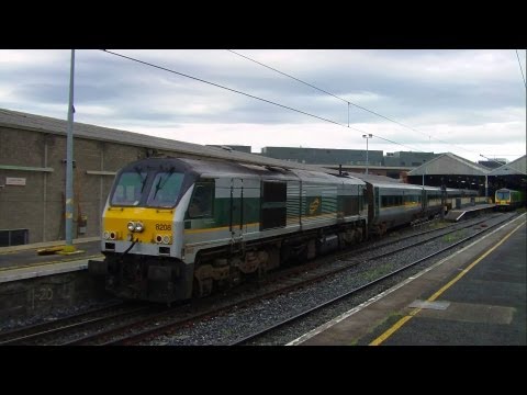 NIR Class 201 (8208) + Enterprise departing Connolly station