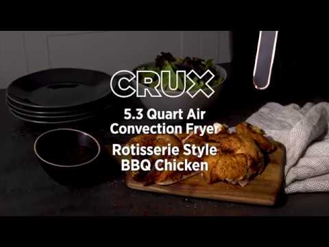 Rotisserie Style BBQ Chicken in the CRUX 5.3 Quart Air Convection Fryer