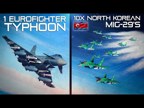 10x North Korean Mig-29 VS Eurofighter Typhoon | DOGFIGHT | Digital Combat Simulator | DCS |