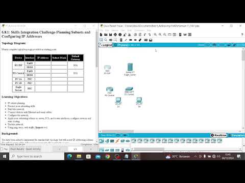 Cisco Packet Tracer - 6.8.1: Planning Subnets and Configurating IP Adress