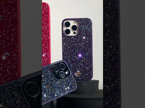 Чехол iPhone 12 pro фиолетовый цвет (+ живые фото) защита камеры противоударный c камнями Swarovski - фото 1 - id-p2323541650