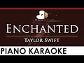Taylor Swift - Enchanted - HIGHER Key (Piano Karaoke Instrumental)