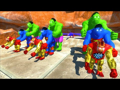 DEATH RUN vs DIFFERENT SIZE SUPERHEROES - Animal Revolt Battle Simulator