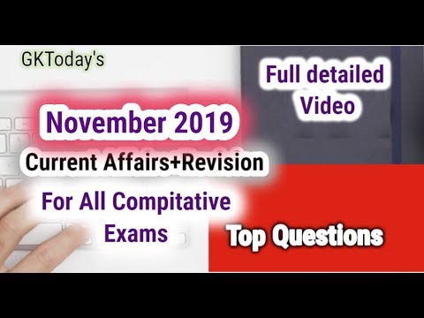 November 2019 | Full Month Current Affairs | Current Affairs in English