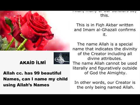 Can you name your child Allah or like the 99 beautiful names of Allahu Teala, how to do this?