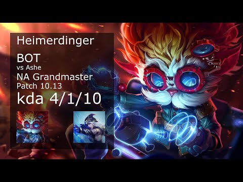 Heimerdinger Bot & Soraka vs Ashe & Lulu - NA Grandmaster 4/1/10 Patch 10.13 Gameplay